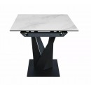 Стол обеденный SIGNAL SORENTO Ceramic Nature Cloud белый/черный мат 160-220/90